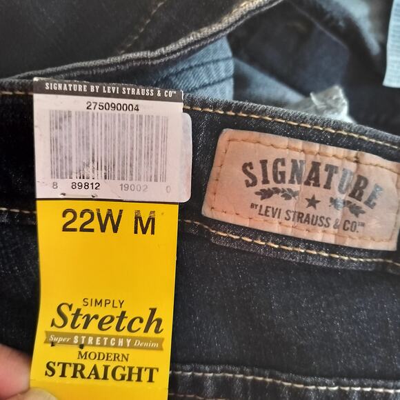 4386) Levi's Signature Modern Straight Simply Stretch Plus Denim Jeans 22W Med - Picture 4 of 5